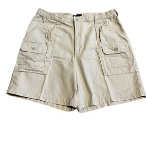 Saddlebred men’s khaki beige cargo neutral shorts pockets casual size 36